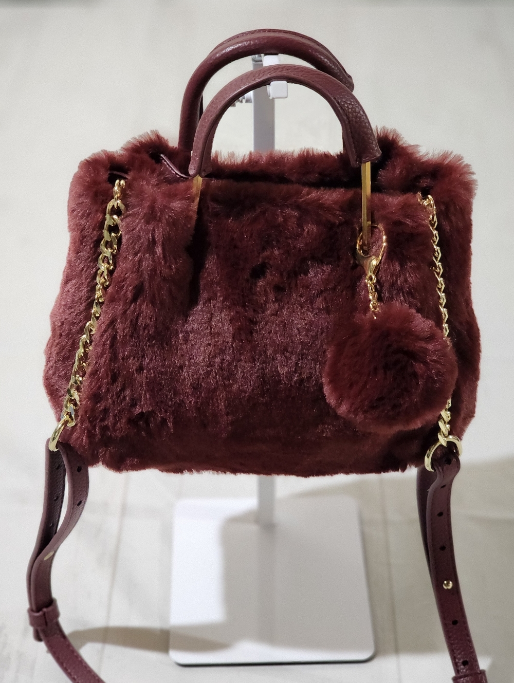 Isaac Mizrahi Faux Fur Mini Handbag Crossbody